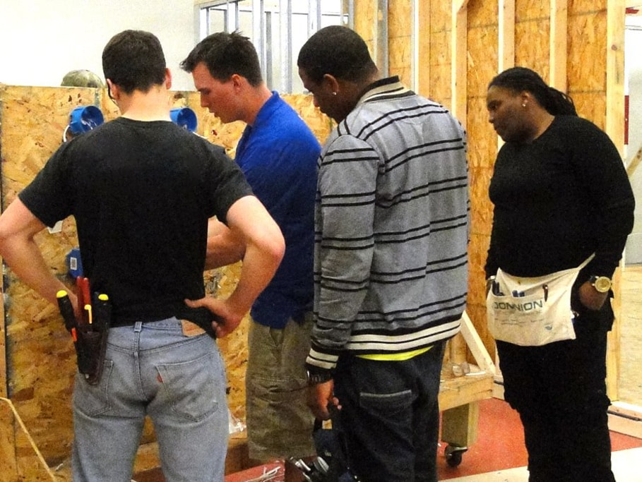 Group of apprentices learning