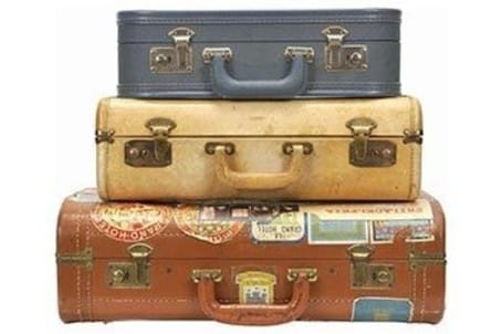 suitcases stacked on top of each other