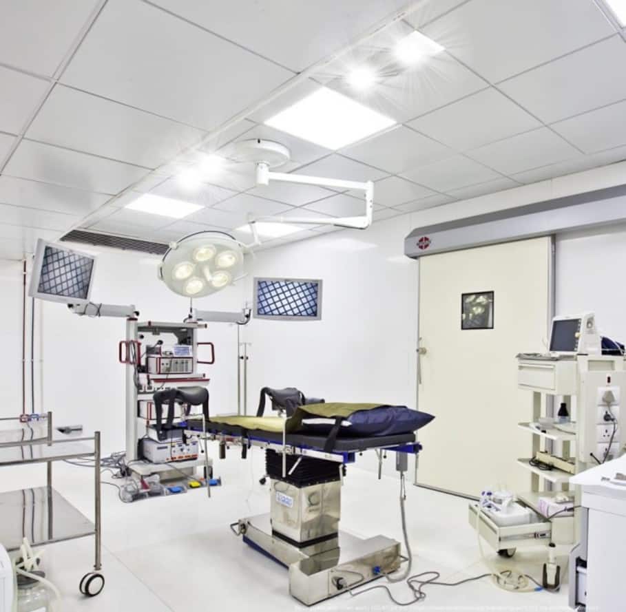 interior of medical facility with powerful lights