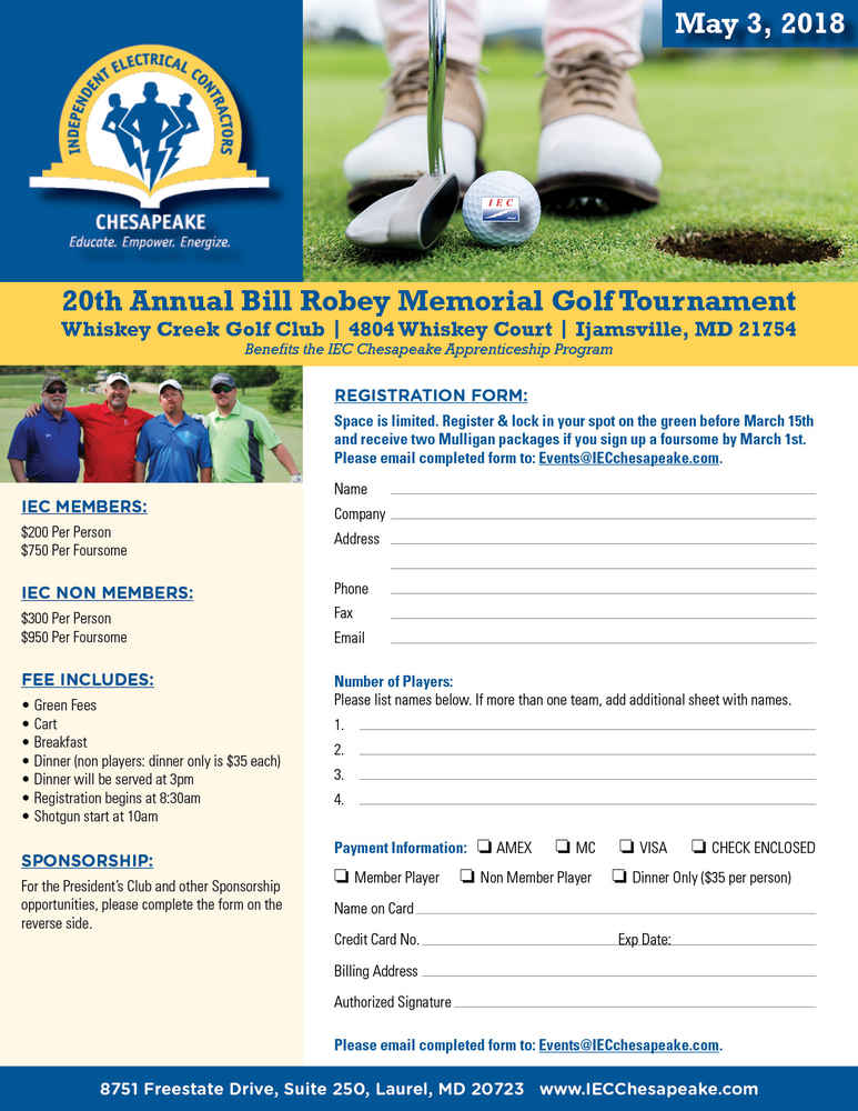 golf tournament form cover page