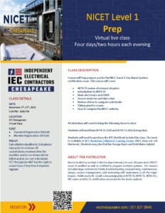 Fall NICET 2026 brochure